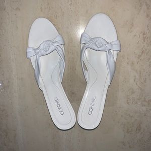 Connie genuine leather white heels sandals